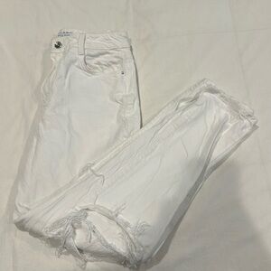 Zara White Ripped Jeans